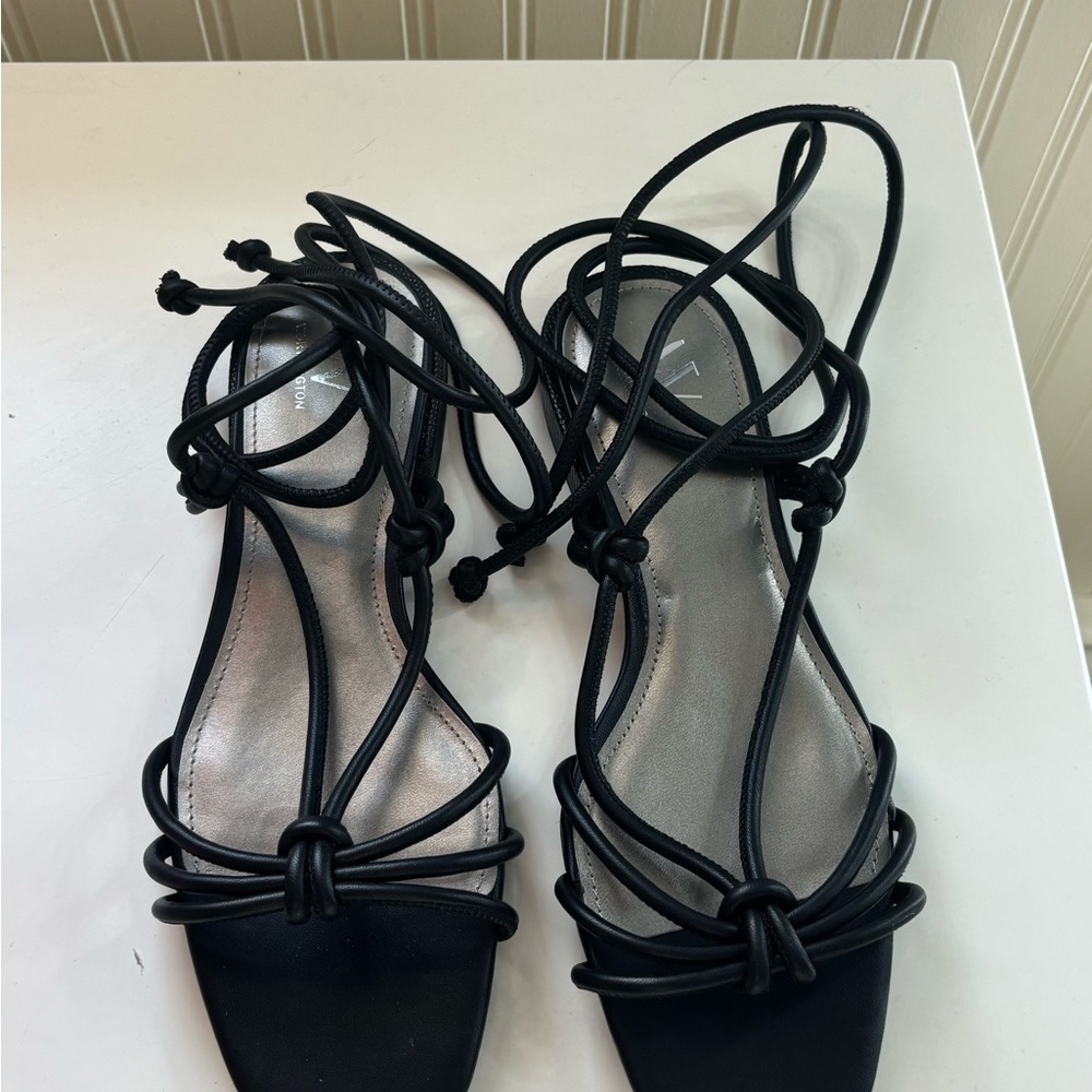 Black Lace Up Sandals